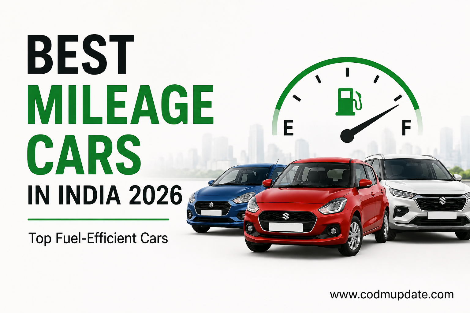 Best mileage cars in India 2026 for fuel-efficient daily driving